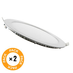 Pack 2 Downlight Mince LED 18W 1409Lm 6000ºK Rond 30.000H [JL-GP-LZ-3-M-CW-PK2-AP]  - Couleur Blanc Neutre